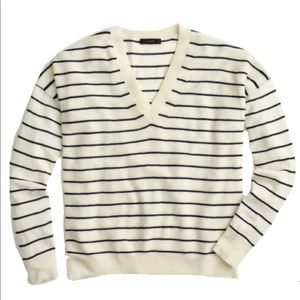 {SOLD} Striped V-neck sweater in merino wool